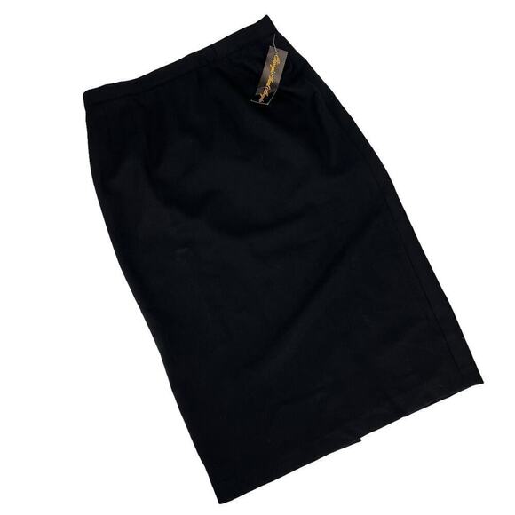 Vintage 90’s Giorgio Saint Angelo Midi Skirt 100% Wool Black 16 - Picture 3 of 7